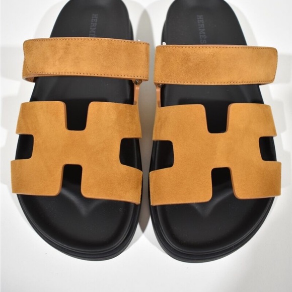 NIB HERMES authentic brown suede chypre sandals gold caramel new in box 35 5 - Picture 6 of 6